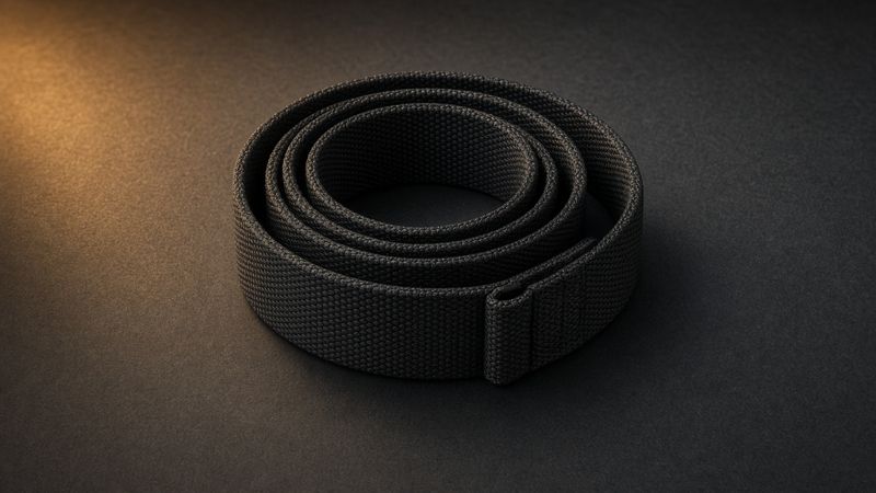 Illustration of a Ernie Ball Polypro Guitar Strap, Black (P04037) - AI-generated, not a photo of the exact product