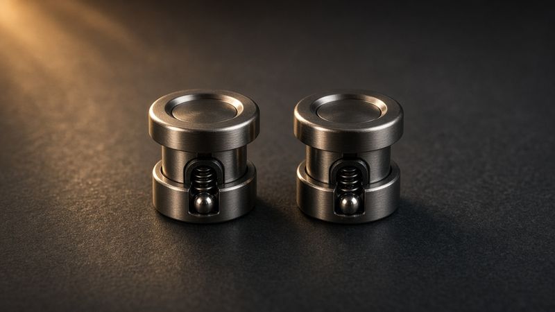 Illustration of a Schaller S-Locks Strap Lock Set (Chrome, M) - AI-generated, not a photo of the exact product